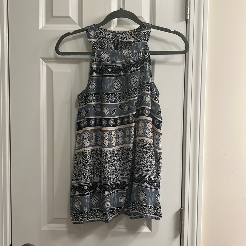 Gray Patterned LOFT Tank Top